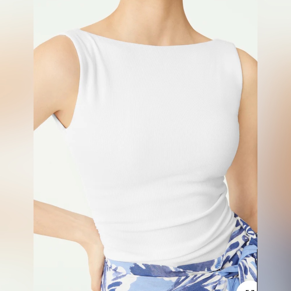 OGL white backless “Brami” Fitted Tank Top NWT